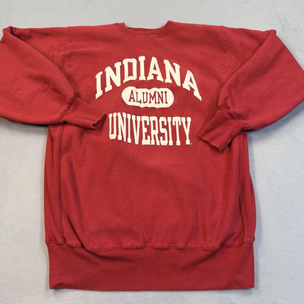 Vintage Indiana Hoosiers Sweatshirt Mens 2XL Red Champion Reverse Weave USA Made